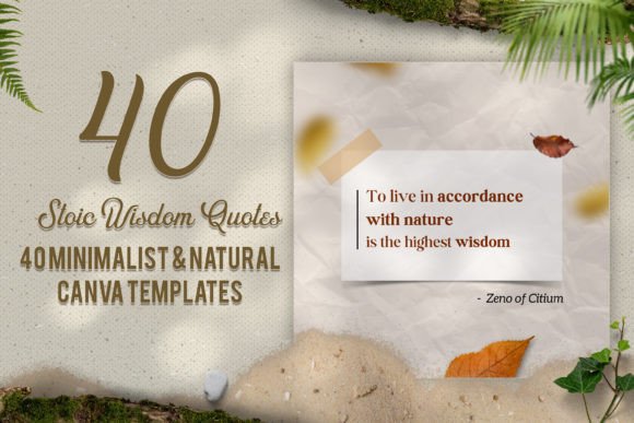 40 Minimalist & Natural Canva Templates: Stoic Wisdom for Modern Design