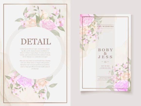 Beautiful Floral Wedding Invitation Cards Templates