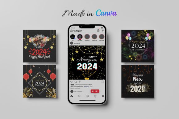 Effortless New Year Branding: 2024 Instagram Templates