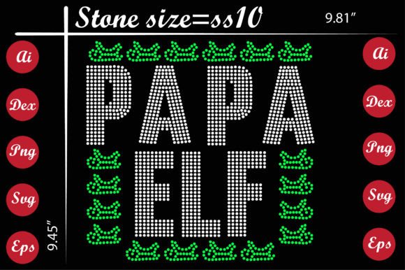Papa Elf Rhinestone Templates: A Festive Design Asset for Seasonal Projects
