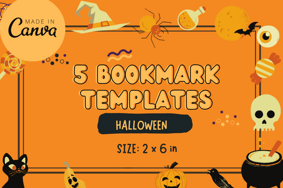 Spooky Reading: 5 Halloween Bookmark Canva Templates for Book Lovers