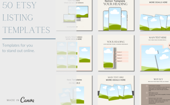 Streamline Your Etsy Shop: 50 Editable Listing Templates